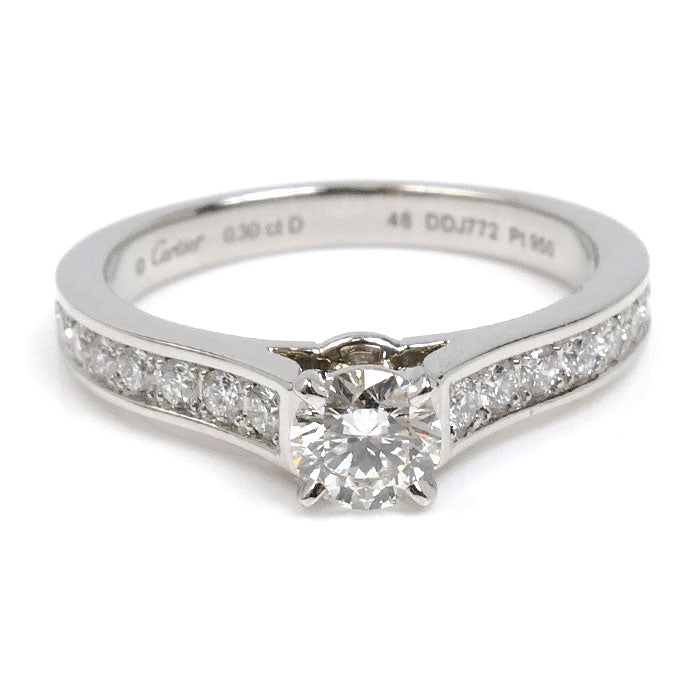 CARTIER カルティエ Pt950プラチナ ソリテール 1895 ハーフエタニティ リング・指輪 CRN4161048 ダイヤモンド 8号 48 3.7g レディース【中古】【美品】