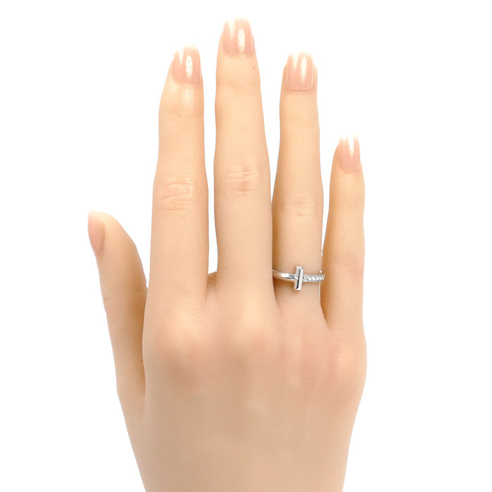 TIFFANY&Co. ティファニー K18WG ホワイトゴールド Tワン リング・指輪 67795474 ダイヤモンド 7号 3.8g レディース【中古】【美品】