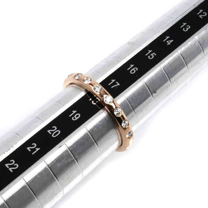 TIFFANY&Co. ティファニー K18PG ピンクゴールド スタッキングバンド 8P ダイヤ リング・指輪 ダイヤモンド 17.5号 4g レディース【中古】【美品】