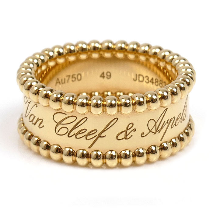 Van Cleef & Arpels ヴァンクリーフ＆アーペル K18YG イエローゴールド ペルレ シニアチュール リング・指輪 VCAR03Y649 9号 49 7.9g レディース【中古】【美品】