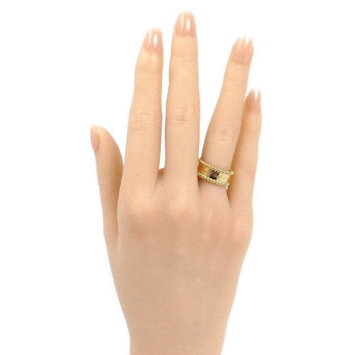 Van Cleef & Arpels ヴァンクリーフ＆アーペル K18YG イエローゴールド ペルレ シニアチュール リング・指輪 VCAR03Y649 9号 49 7.9g レディース【中古】【美品】