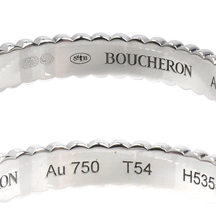 Boucheron ブシュロン K18WG ホワイトゴールド キャトル グログラン リング・指輪 JAL01170 14号 54 3.3g レディース【中古】【美品】
