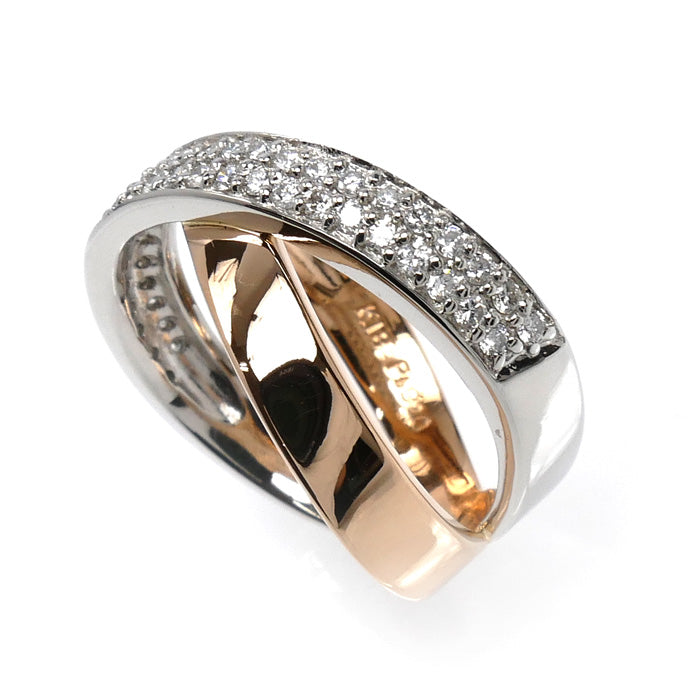 Vendome Aoyama ヴァンドーム青山 K18PG ピンクゴールド Pt900プラチナ リング・指輪 ダイヤモンド0.46ct 12.5号 7.5g レディース【中古】【美品】