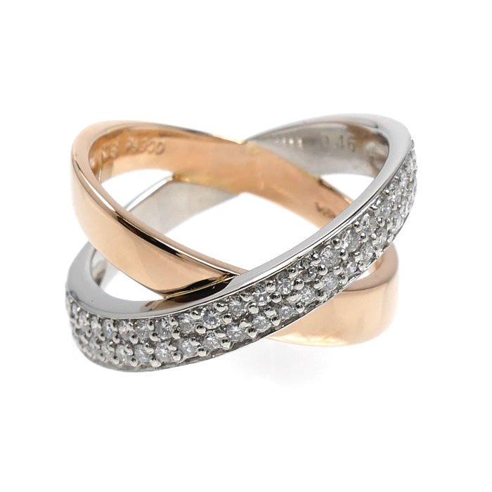 Vendome Aoyama ヴァンドーム青山 K18PG ピンクゴールド Pt900プラチナ リング・指輪 ダイヤモンド0.46ct 12.5号 7.5g レディース【中古】【美品】