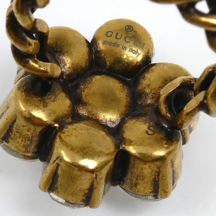 GUCCI グッチ メタル ラインストーン ダブルG フラワー リング・指輪 645686 12号 レディース【中古】【美品】