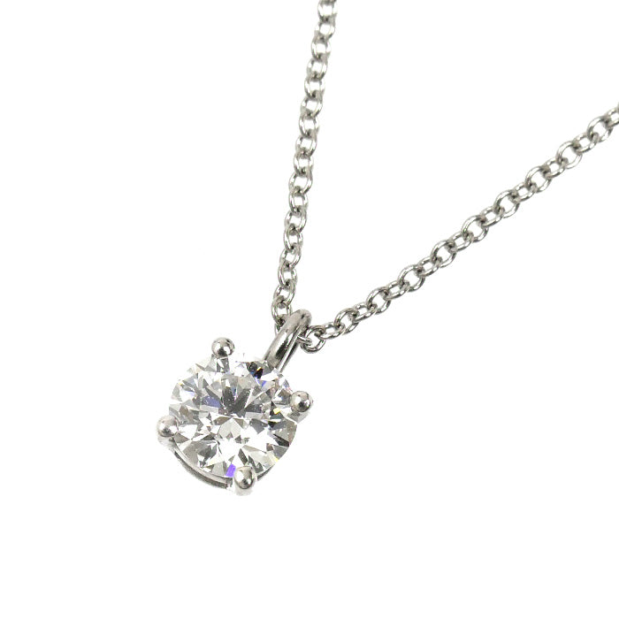 TIFFANY&Co. ティファニー Pt950プラチナ ソリティア ネックレス ダイヤモンド0.41ct 2.5g 42cm レディース【中古】【美品】