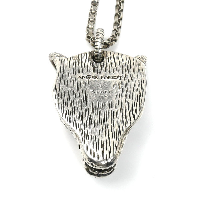 GUCCI グッチ シルバー925 アンガーフォレスト ウルフ ネックレス 54.3g 55cm メンズ【中古】