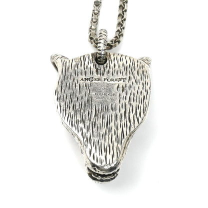 GUCCI グッチ シルバー925 アンガーフォレスト ウルフ ネックレス 54.3g 55cm メンズ【中古】