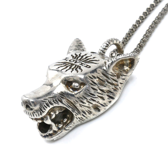GUCCI グッチ シルバー925 アンガーフォレスト ウルフ ネックレス 54.3g 55cm メンズ【中古】