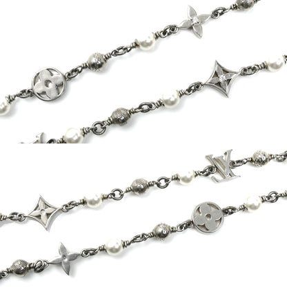 LOUIS VUITTON ルイ・ヴィトン 真鍮 フェイクパール ラインストーン LV パールズ ネックレス ネックレス M02448 LE0225 メンズ【中古】