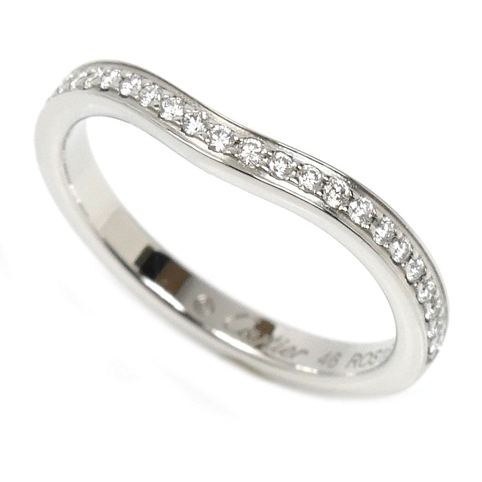 CARTIER カルティエ Pt950プラチナ バレリーナ カーブ ハーフエタニティ リング・指輪 B4093046 ダイヤモンド 6号 46 2.8g レディース【中古】【美品】