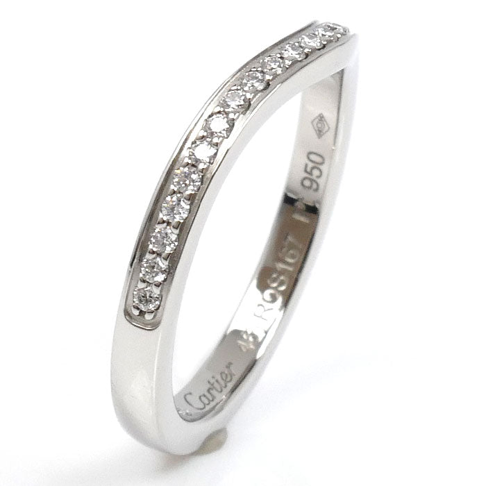 CARTIER カルティエ Pt950プラチナ バレリーナ カーブ ハーフエタニティ リング・指輪 B4093046 ダイヤモンド 6号 46 2.8g レディース【中古】【美品】