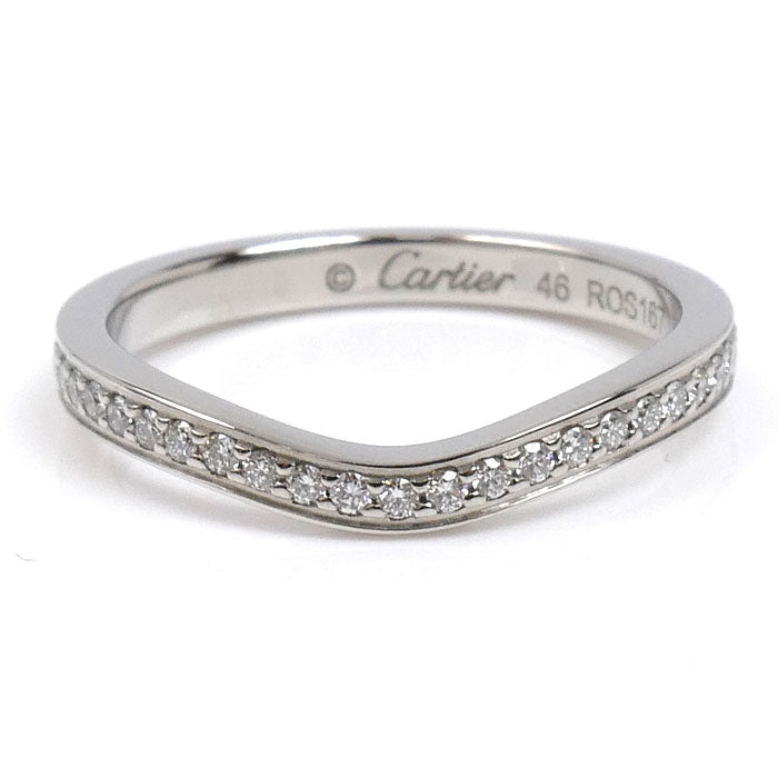 CARTIER カルティエ Pt950プラチナ バレリーナ カーブ ハーフエタニティ リング・指輪 B4093046 ダイヤモンド 6号 46 2.8g レディース【中古】【美品】
