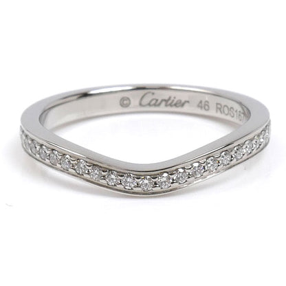 CARTIER カルティエ Pt950プラチナ バレリーナ カーブ ハーフエタニティ リング・指輪 B4093046 ダイヤモンド 6号 46 2.8g レディース【中古】【美品】