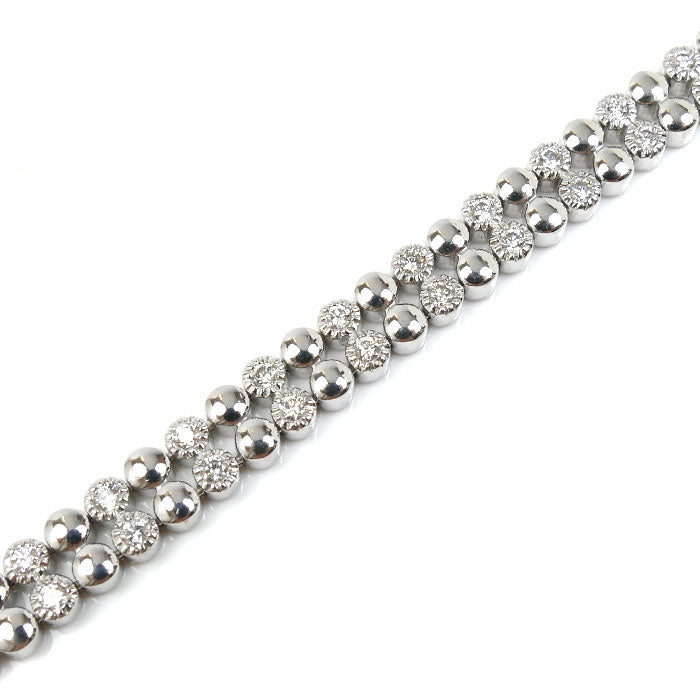Ponte Vecchio ポンテヴェキオ K18WG ホワイトゴールド テニス ブレスレット ダイヤモンド1.53ct 22.7g 17.0cm レディース【中古】【美品】