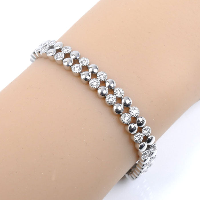 Ponte Vecchio ポンテヴェキオ K18WG ホワイトゴールド テニス ブレスレット ダイヤモンド1.53ct 22.7g 17.0cm レディース【中古】【美品】