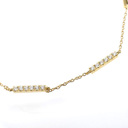 ROYAL ASSCHER K18YG イエローゴールド ライン ブレスレット JAF0011G ダイヤモンド0.23ct 3.3g 16.0～18.5cm フリーチェーン レディース【中古】