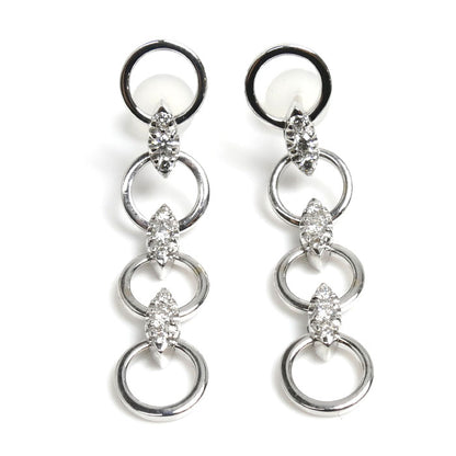 Ponte Vecchio ポンテヴェキオ K18WG ホワイトゴールド ダイヤ ピアス ダイヤモンド0.38ct 5.0g レディース【中古】【美品】