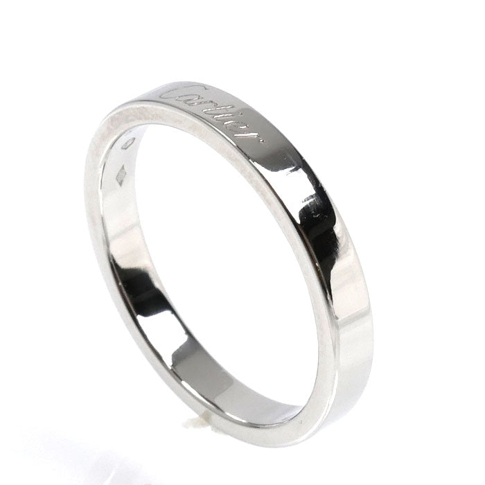 CARTIER カルティエ Pt950プラチナ エングレーブド リング・指輪 14.5号 55 5.5g レディース【中古】【美品】