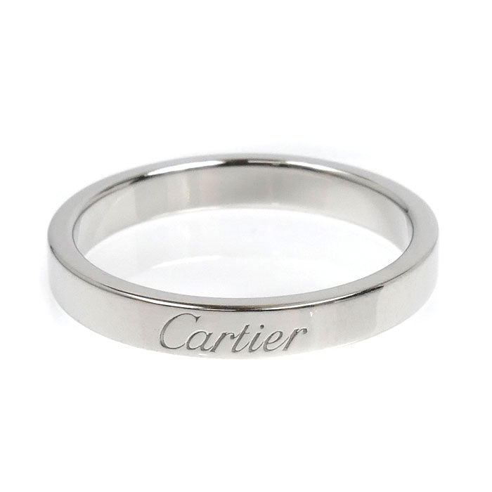 CARTIER カルティエ Pt950プラチナ エングレーブド リング・指輪 14.5号 55 5.5g レディース【中古】【美品】