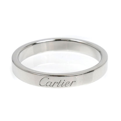 CARTIER カルティエ Pt950プラチナ エングレーブド リング・指輪 14.5号 55 5.5g レディース【中古】【美品】