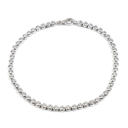 STAR JEWELRY スタージュエリー K18WG ホワイトゴールド ダイヤ ブレスレット ダイヤモンド 7.2g 17.5cm レディース【中古】【美品】