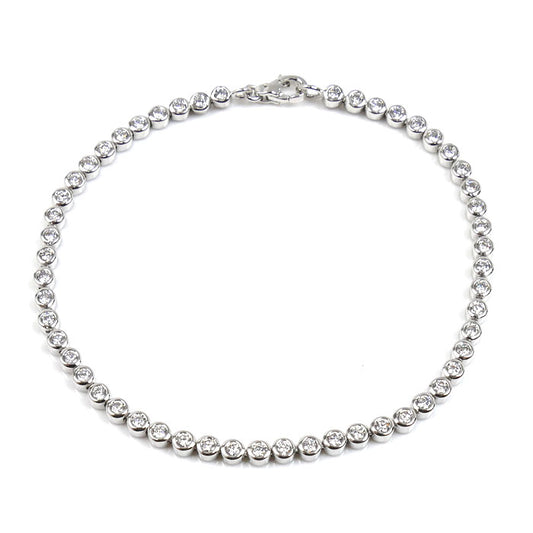 STAR JEWELRY スタージュエリー K18WG ホワイトゴールド ダイヤ ブレスレット ダイヤモンド 7.2g 17.5cm レディース【中古】【美品】