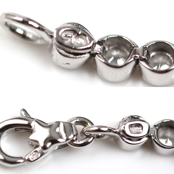 STAR JEWELRY スタージュエリー K18WG ホワイトゴールド ダイヤ ブレスレット ダイヤモンド 7.2g 17.5cm レディース【中古】【美品】