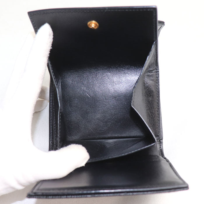 SAINT LAURENT サンローラン モノグラム マルチフォールドウォレット 三つ折り財布 ブラック 692061 BOW01 1000 レディース【中古】