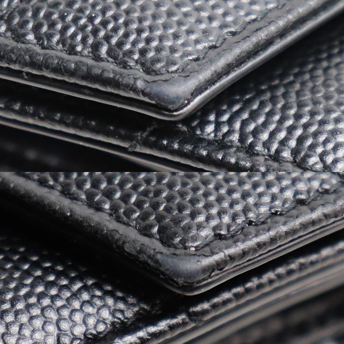 SAINT LAURENT サンローラン モノグラム マルチフォールドウォレット 三つ折り財布 ブラック 692061 BOW01 1000 レディース【中古】