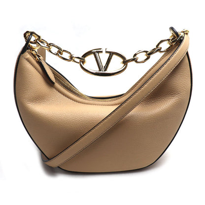 Valentino Garavani ヴァレンティノ・ガラヴァーニ Vロゴ ホーボー ムーン 2Wayショルダーバッグ ベージュ 5W2B0Q42JDK レディース【中古】【美品】