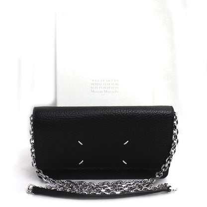 MAISON MARGIELA メゾンマルジェラ 4ステッチ チェーンウォレット ショルダーバッグ ブラック SA3UI0008 P4455 T8013 レディース【中古】【美品】