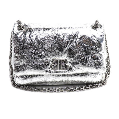 BALENCIAGA バレンシアガ モナコ チェーンショルダー ショルダーバッグ シルバー 781672 レディース【中古】【美品】