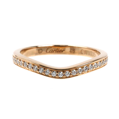 CARTIER カルティエ K18PG ピンクゴールド バレリーナカーブ ハーフエタニティ リング・指輪 B4098748 ダイヤモンド 8号 48 2.3g レディース【中古】【美品】