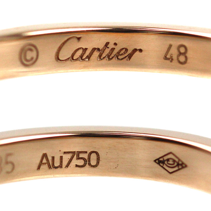 CARTIER カルティエ K18PG ピンクゴールド バレリーナカーブ ハーフエタニティ リング・指輪 B4098748 ダイヤモンド 8号 48 2.3g レディース【中古】【美品】