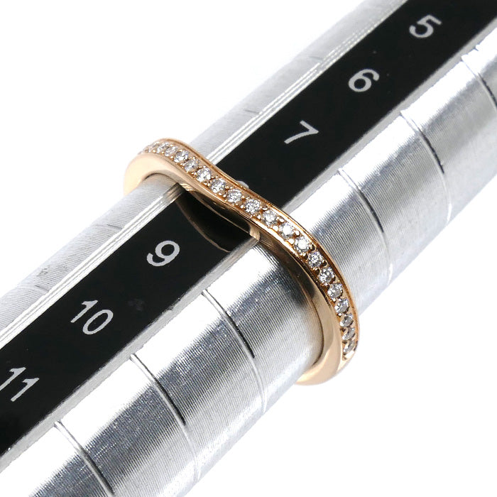 CARTIER カルティエ K18PG ピンクゴールド バレリーナカーブ ハーフエタニティ リング・指輪 B4098748 ダイヤモンド 8号 48 2.3g レディース【中古】【美品】