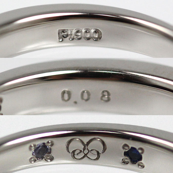 Pt900プラチナ ダイヤ リング・指輪 ダイヤモンド0.08ct 7号 3.3g レディース【中古】【美品】