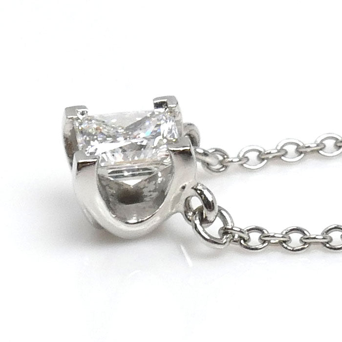 TIFFANY&Co. ティファニー Pt950プラチナ プリンセスカット ダイヤ ネックレス ダイヤモンド0.30ct 2.6g 40.5cm レディース【中古】