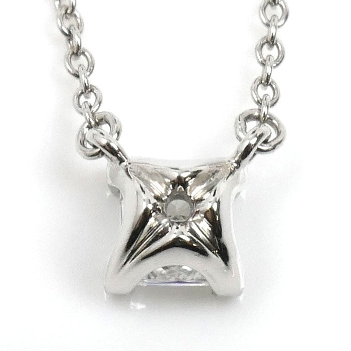 TIFFANY&Co. ティファニー Pt950プラチナ プリンセスカット ダイヤ ネックレス ダイヤモンド0.30ct 2.6g 40.5cm レディース【中古】