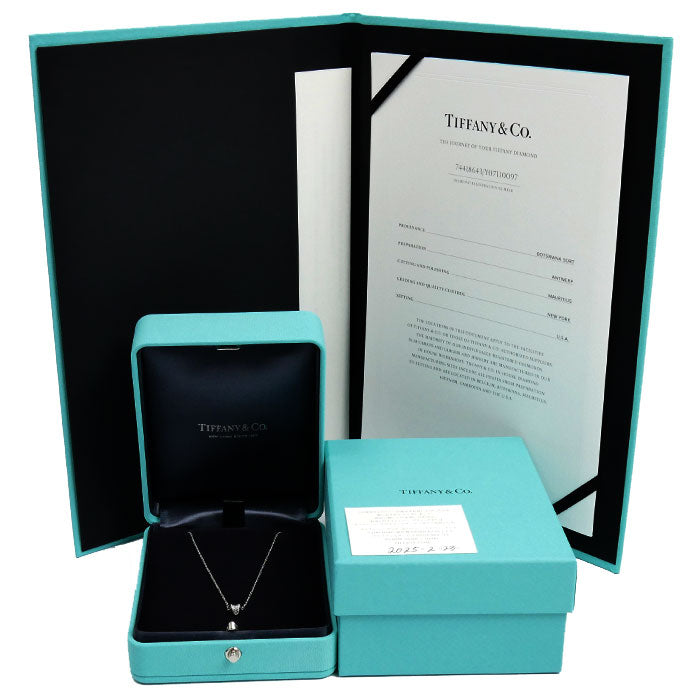 TIFFANY&Co. ティファニー Pt950プラチナ プリンセスカット ダイヤ ネックレス ダイヤモンド0.30ct 2.6g 40.5cm レディース【中古】