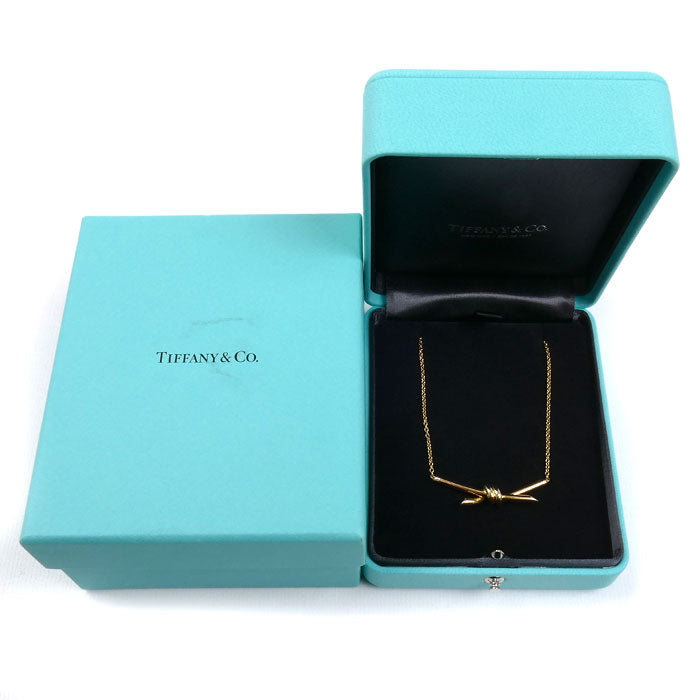 TIFFANY&Co. ティファニー K18PG ピンクゴールド ノット ネックレス 70152460 8.1g 38/43cm レディース【中古】