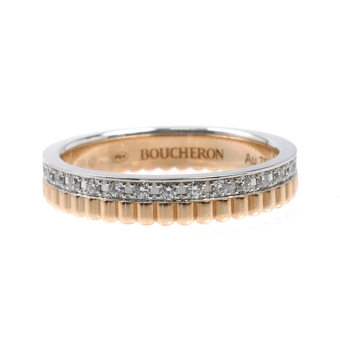 Boucheron ブシュロン K18WG ホワイトゴールド K18PG ピンクゴールド キャトル ラディアント ハーフ リング・指輪 JAL00248 ダイヤモンド 8号 48 3.2g レディース【中古】【美品】