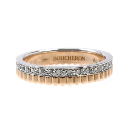 Boucheron ブシュロン K18WG ホワイトゴールド K18PG ピンクゴールド キャトル ラディアント ハーフ リング・指輪 JAL00248 ダイヤモンド 8号 48 3.2g レディース【中古】【美品】