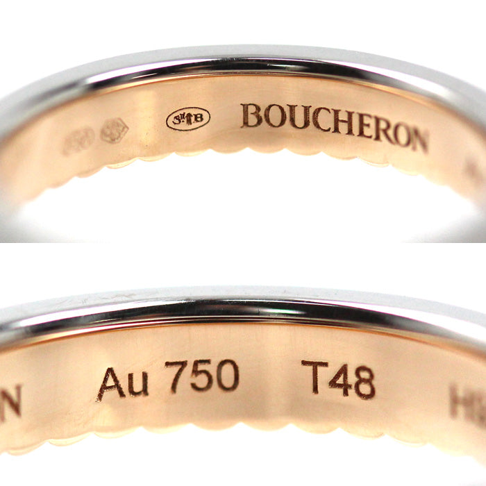 Boucheron ブシュロン K18WG ホワイトゴールド K18PG ピンクゴールド キャトル ラディアント ハーフ リング・指輪 JAL00248 ダイヤモンド 8号 48 3.2g レディース【中古】【美品】