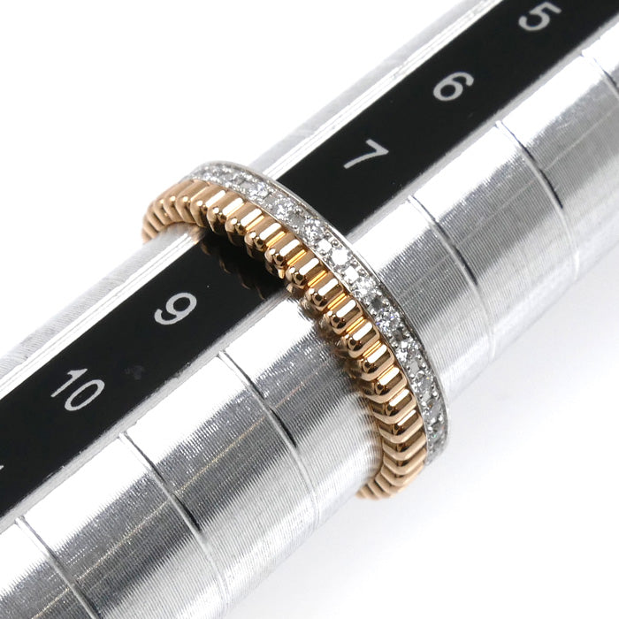 Boucheron ブシュロン K18WG ホワイトゴールド K18PG ピンクゴールド キャトル ラディアント ハーフ リング・指輪 JAL00248 ダイヤモンド 8号 48 3.2g レディース【中古】【美品】
