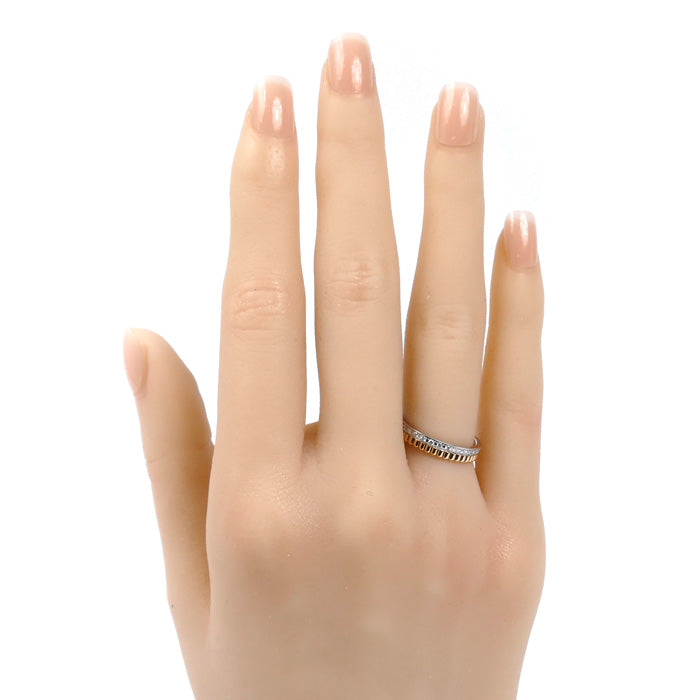 Boucheron ブシュロン K18WG ホワイトゴールド K18PG ピンクゴールド キャトル ラディアント ハーフ リング・指輪 JAL00248 ダイヤモンド 8号 48 3.2g レディース【中古】【美品】