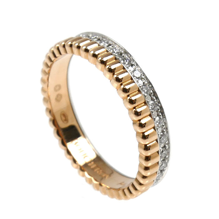Boucheron ブシュロン K18PG ピンクゴールド K18WG ホワイトゴールド キャトル ラディアント ハーフ リング・指輪 JAL00248 ダイヤモンド 8号 48 3.2g レディース【中古】【美品】