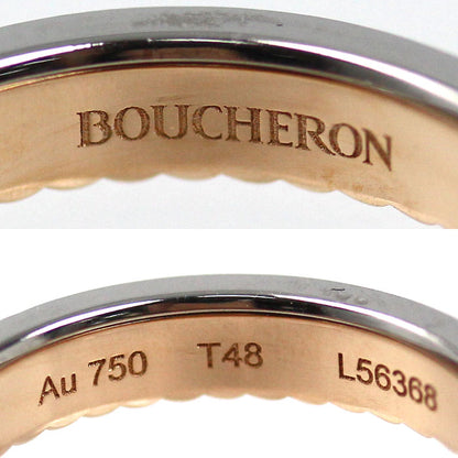 Boucheron ブシュロン K18PG ピンクゴールド K18WG ホワイトゴールド キャトル ラディアント ハーフ リング・指輪 JAL00248 ダイヤモンド 8号 48 3.2g レディース【中古】【美品】