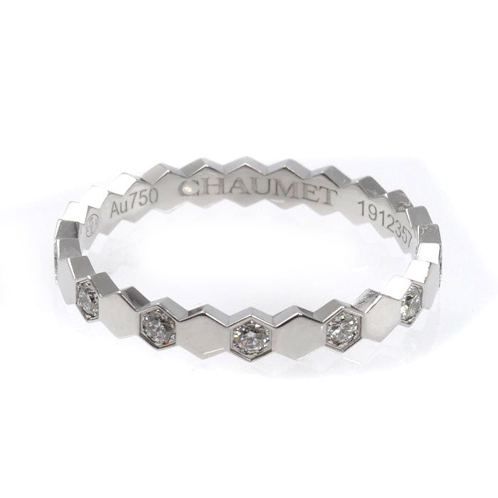 Chaumet ショーメ K18WG ホワイトゴールド ビーマイラブ ハニカム リング・指輪 081890 ダイヤモンド 10号 50 1.7g レディース【中古】【美品】