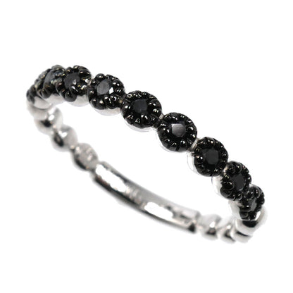 Ponte Vecchio ポンテヴェキオ K18WG ホワイトゴールド ミルアモーレ リング・指輪 ブラックダイヤモンド0.16ct 12号 3.1g レディース【中古】【美品】